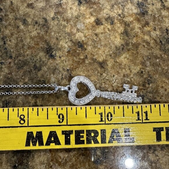 Fashion Necklace 16" Skeleton Key Hearts Charm‎ Silver Tone Statement Set Of 3 - Picture 10 of 11